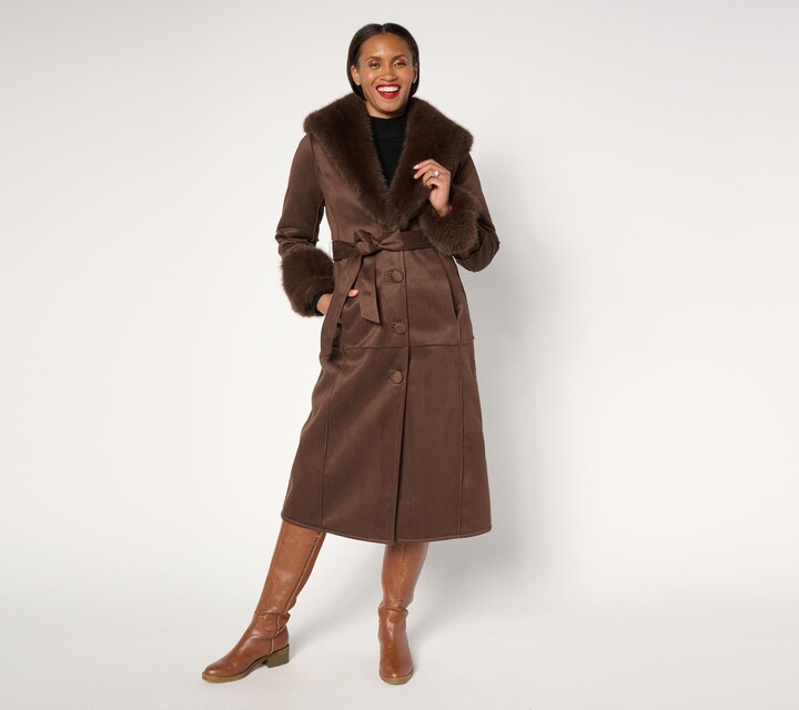 Donna Salyer's Fabulous-Furs As Is Donna Salyers Fabulous Furs Shearling SuedeFaux Coat