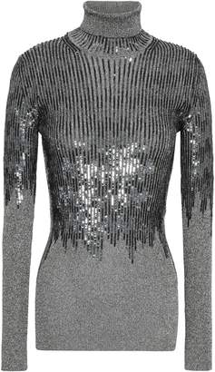 Missoni Sequin-embellished Metallic Stretch-knit Turtleneck Top