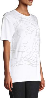 Versace Half Medusa Marble Embellished T-Shirt