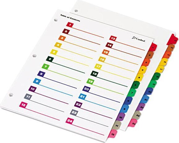 Cardinal 60960 OneStep Printable Table of Contents and Dividers - Double Column