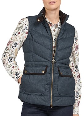 WoowTry Womens Fashion Quilted Vest Hooded Totem Cardigan Vests Floral Casual Waistcoat 