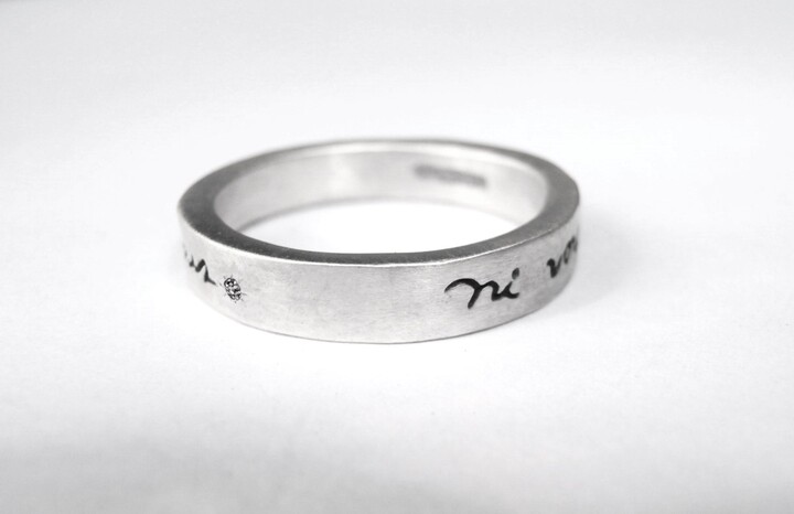 Etsy Thin Ni Vous Sans Moi French Diamond Poetry Ring Sterling Silver