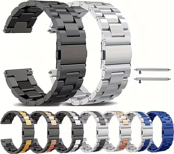 Stainless Steel band For Samsung Galaxy watch 7/FE/6/5 pro/4/Classic 20mm 22mm metal bracelet amazfit GTS-GTR-4-3-2e-mini strap.