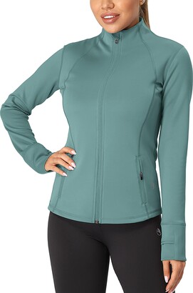 icyzone Women's Sports Running Zip Up Jackets Yoga Workout Track Jacket  with Thumb Holes (XL - ShopStyle Tops