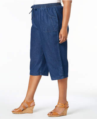 Karen Scott Plus Size Denim Capri Pants, Created for Macy's