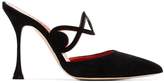 Thumbnail for your product : Manolo Blahnik Black Mochetomu 105 suede cutout mules