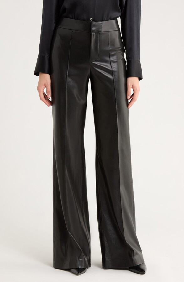 Alice + Olivia Dylan High Waist Flare Faux Leather Pants