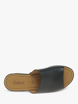 Gabor Trixie Leather Wedge Heel Sandals, Black