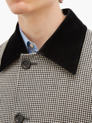 Gucci Houndstooth Wool Cape - Black Multi