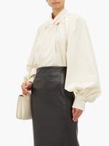Thumbnail for your product : A.W.A.K.E. Mode Balloon-sleeve Cotton-canvas Blouse - Womens - Cream