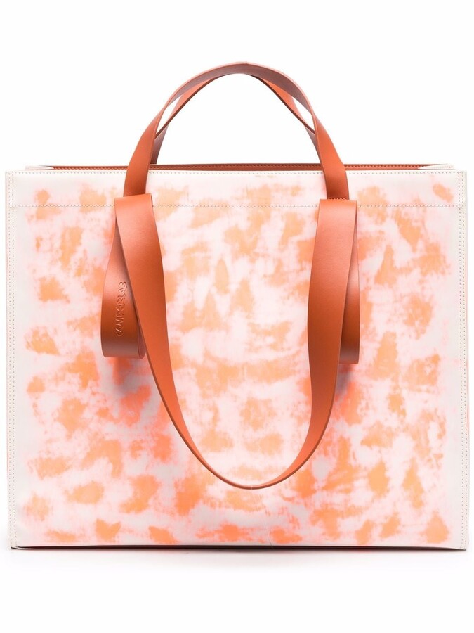 Use4 Abstract Marble Print Watercolor Rivet PU Leather Tote Bag Shoulder Bag Purse 