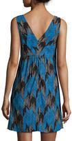 Thumbnail for your product : Milly Lyla Sleeveless Chevron-Print Dress, Azure