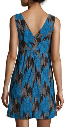 Milly Lyla Sleeveless Chevron-Print Dress, Azure