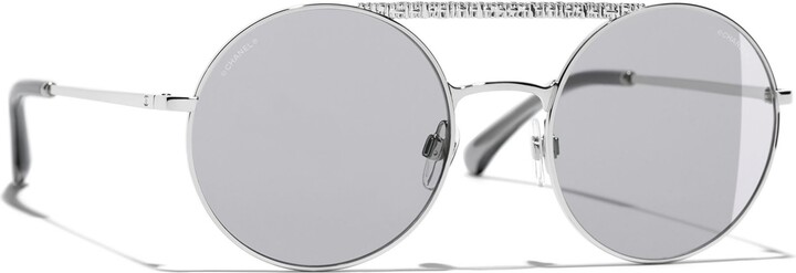 Chanel Round Sunglasses CH4232 Silver/Grey - ShopStyle