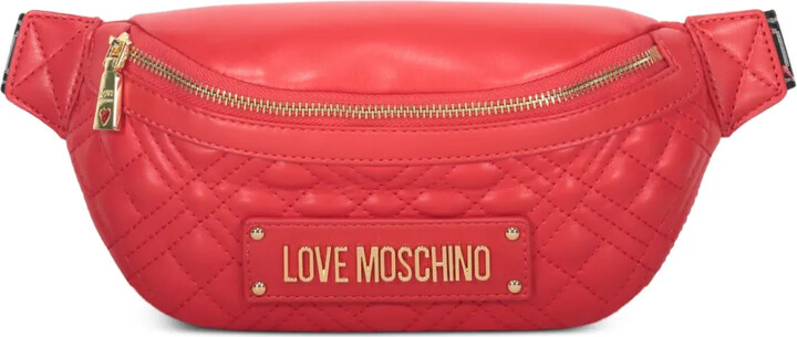 Love Moschino Logo-Plaque Quilted Belt Bag
