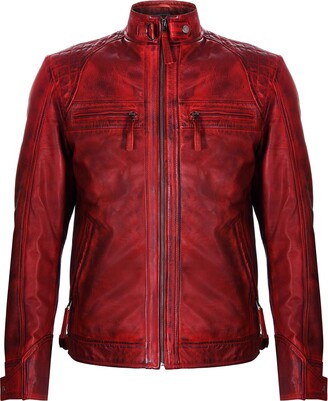 Red Biker Jacket Men | Shop the world's largest collection of fashion |  ShopStyle UK