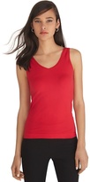 Thumbnail for your product : White House Black Market Dual Neck Red Seamless Tank