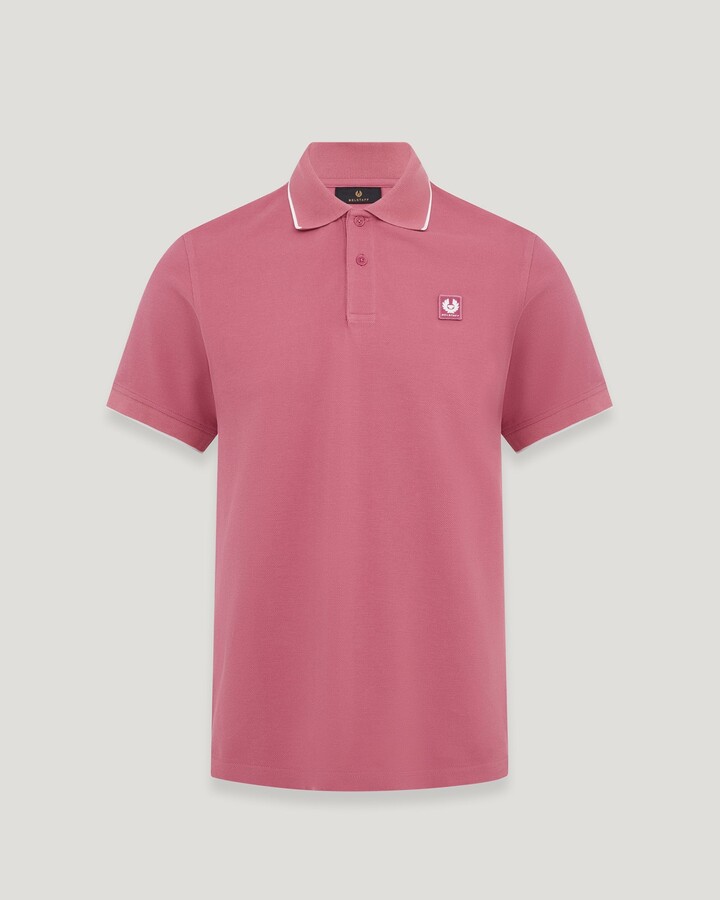Belstaff Tipped Polo Men's Cotton Pique Magenta Size XL