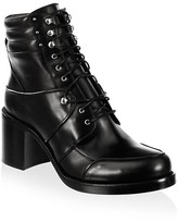 Thumbnail for your product : Tabitha Simmons Leo Leather Block Heel Combat Boots