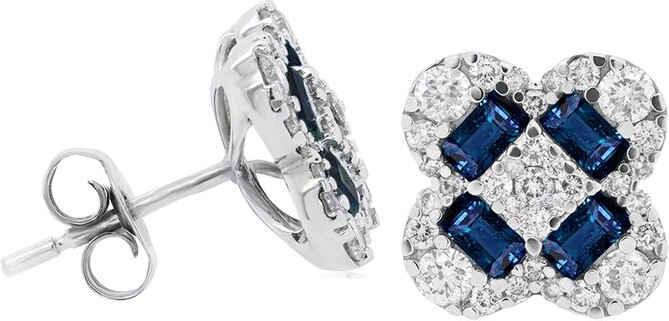 Diana M Fine Jewelry 14K 1.39 Ct. Tw. Diamond & Sapphire Studs