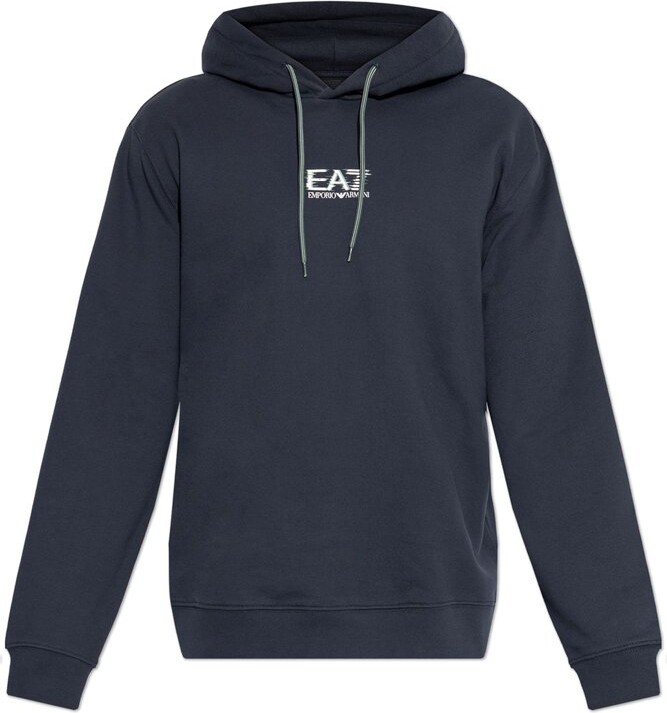 EA7 Emporio Armani Logo Printed Drawstring Hoodie