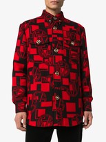 Thumbnail for your product : Versace Logo Pattern Button-Down Shirt