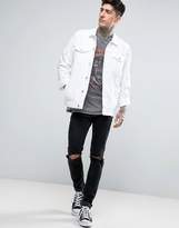 Thumbnail for your product : Reclaimed Vintage Inspired Oversized Denim Jacket In White