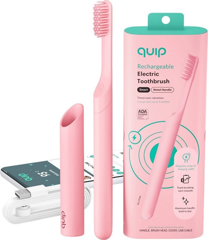 quip Smart Rechargeable Sonic Metal Electric Toothbrush with Timer and