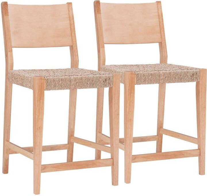 Powell Company Marlene Natural 24 in. Counter Stool with Woven Rope Seats