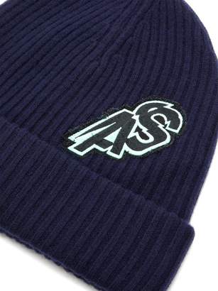 Acne Studios Koen Logo-embroidered Wool-blend Beanie Hat - Mens - Navy