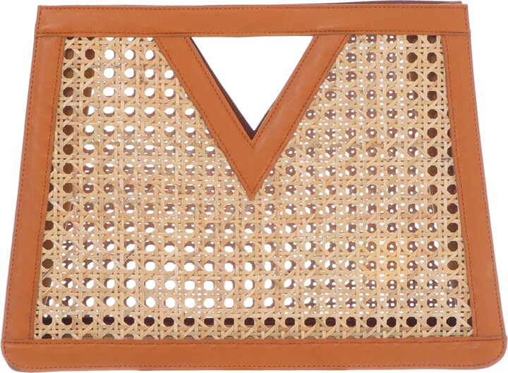 ADORNIA Rattan Cane Clutch