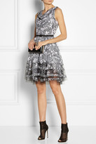 Thumbnail for your product : Oscar de la Renta Printed silk-chiffon and tulle dress