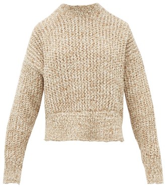 Jil Sander Cropped Wool-blend Sweater - Beige White