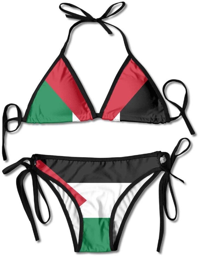 Quemin Palestinian Flag Sexy Boxing Bikini Women Halterneck Top and Set ...