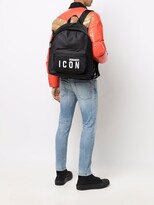 Thumbnail for your product : DSQUARED2 Black Icon Logo Print Backpack