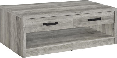 Latitude Run Felix 2-drawer Engineered Wood Coffee Table Grey Driftwood
