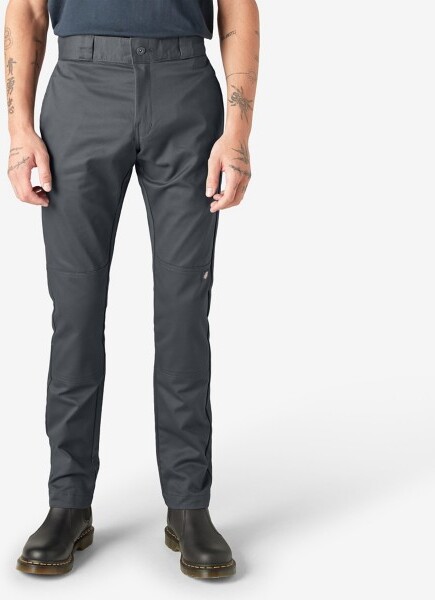 Men's Dickies Mens FLEX Skinny Fit Double Knee Work Pants 29 Charcoal Regular