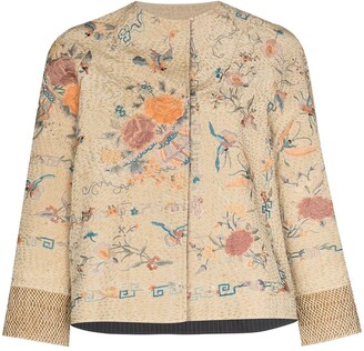 By Walid Ilana floral-embroidered jacket