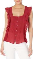 Thumbnail for your product : Jessica Simpson Women's Allan Sleeveless Ruffled Button Front Blouse