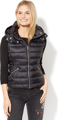 New York and Company Quilted Hooded Puffer Vest