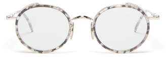 Thom Browne Round Tortoiseshell Frame Sunglasses - Mens - Grey Multi