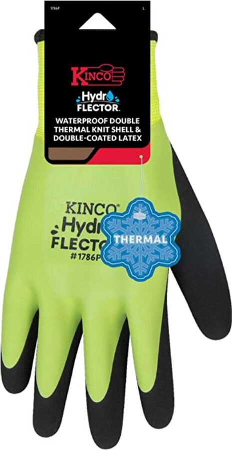 Kinco International Kinco Hydroflector Waterproof Double Thermal Shell and Coated Latex Gloves- Xl