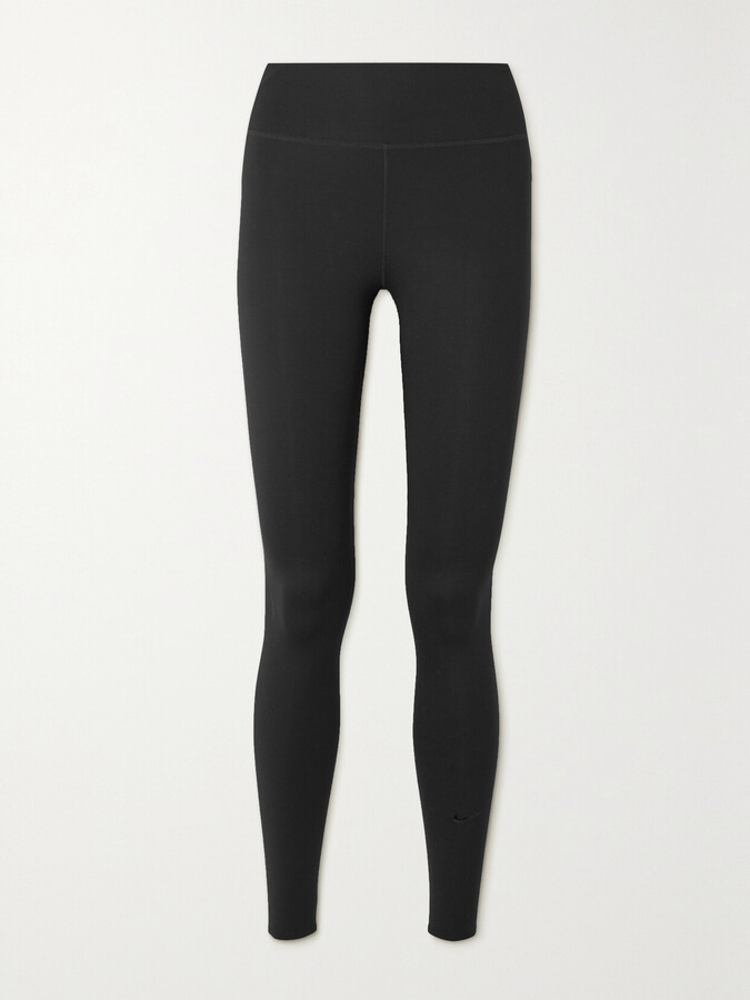 nike training one tight luxe legging in black marl