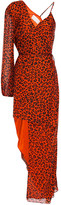 Thumbnail for your product : Mason by Michelle Mason Asymmetric Layered Leopard-print Silk-chiffon Maxi Dress