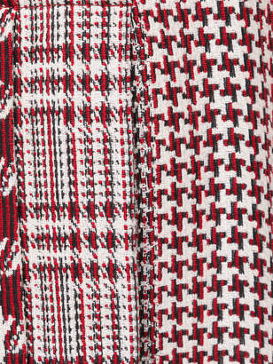 Oscar de la Renta patchwork houndstooth tweed dress