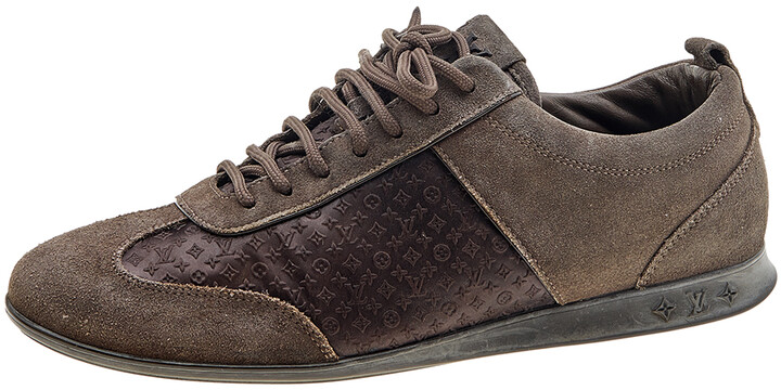 Louis Vuitton Black/Brown Mesh and Suede Run Away Lace Up Sneakers Size 37 Louis  Vuitton