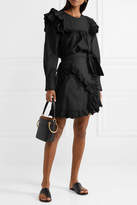 Thumbnail for your product : Etoile Isabel Marant Milou Ruffled Broderie Anglaise Cotton Mini Skirt - Black