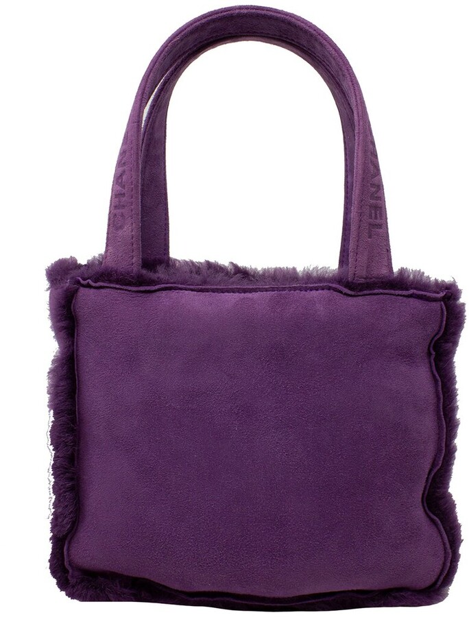 Purple Shearling Mini Logo Bag (Authentic Pre-Owned)