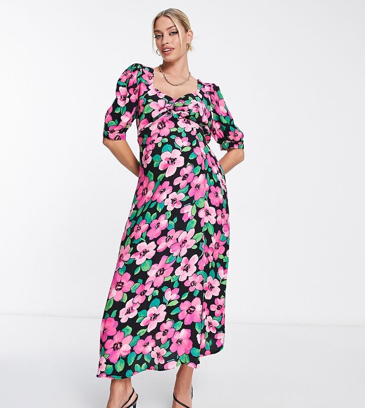 TFNC Maternity pleat waistband maxi dress in mink pink ShopStyle