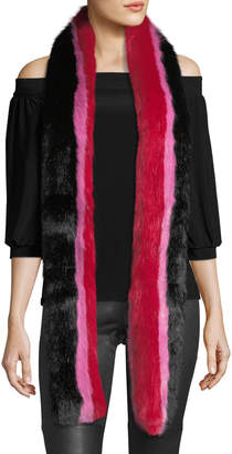 Charlotte Simone Snugglez Faux-Fur Striped Scarf